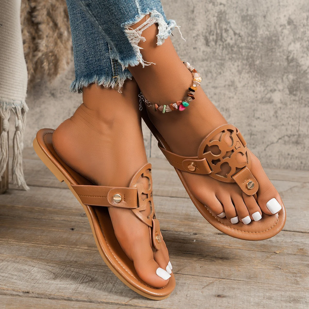 Women’s Aurelia Flat Thong Sandals – Elegant Roman-Inspired Summer Slides